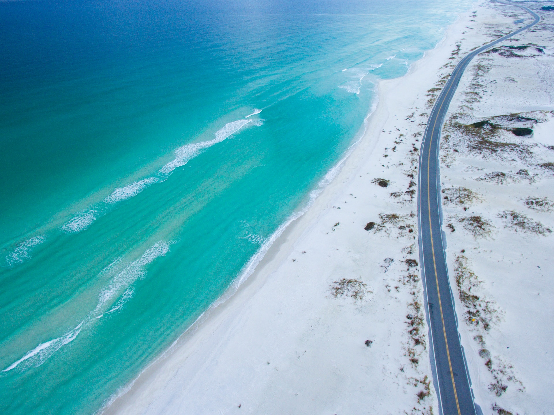 beach and highway in florida